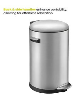 EKO BELLE SERIES Waste Bin | Dust Bin | Garbage Bin | Pedal Bin | Trash Bin | Stainless Steel Step on Bin with Soft Close Lid – 8 Liters  - Image 5