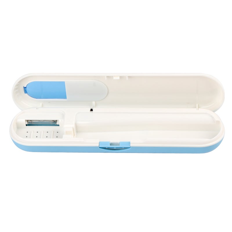 UV Toothbrush Sterilizer Box Portable Toothbrush Head Clean Disinfection Sanitizer Blue - Image 2