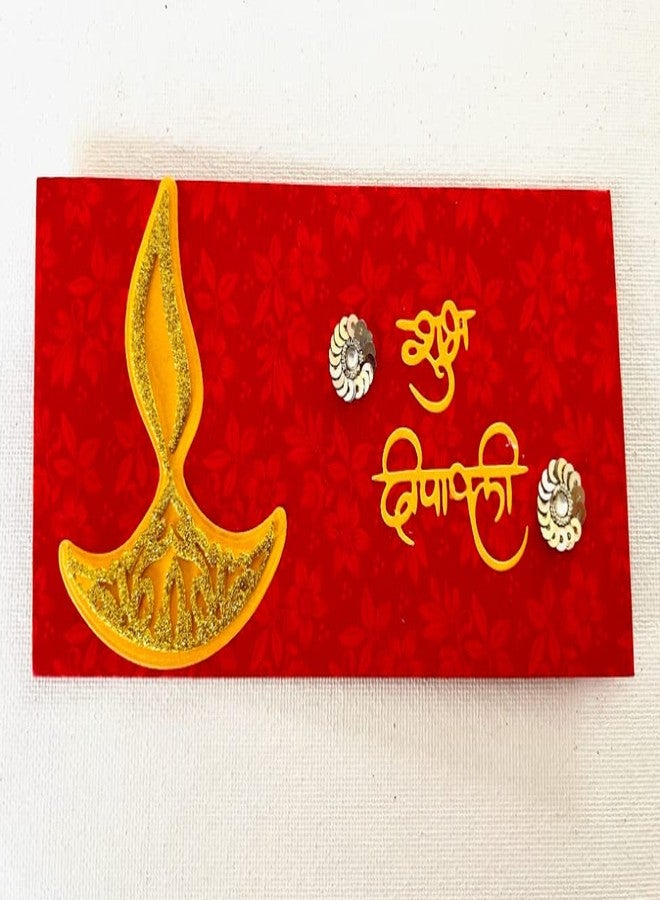 ILU Decorative Diwali Envelopes, Designer Shagun Envelopes For Cash Gifts Lifafa For Festival Occasion (Pack of 10, Red) - Image 2