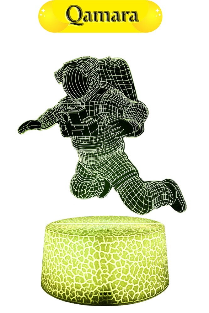 QAMARA 3d led table lamp with spaceman appearance, bring visual impact in the dark night, can be placed in the bedroom to decorate the room.  - Image 1