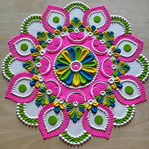 SOHAM SHREE ᵀᴹ: Ready to Draw Rangoli Pencil with 10 Colors (250gm Each) Red/Green/Blue/Yellow/Purple/Dark Pink/Black/White/Orange/Rama - Image 2