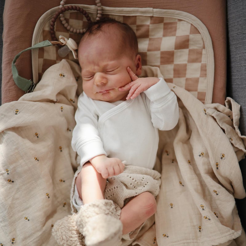 mushie Waterproof Changing Pad Liners | 100% Organic Cotton | Set of 3 (Blue Combo) - Image 4