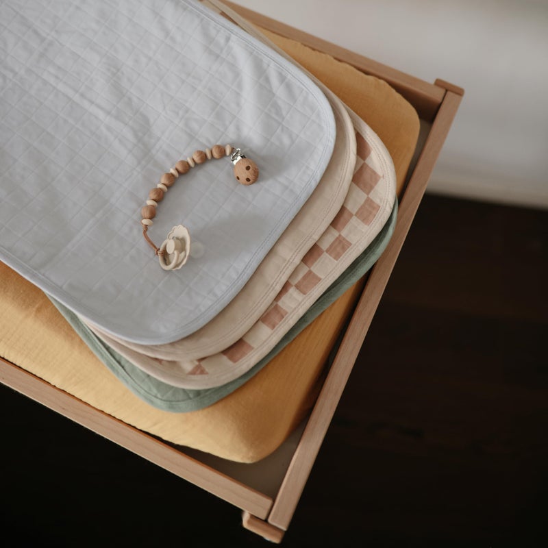 mushie Waterproof Changing Pad Liners | 100% Organic Cotton | Set of 3 (Blue Combo) - Image 5