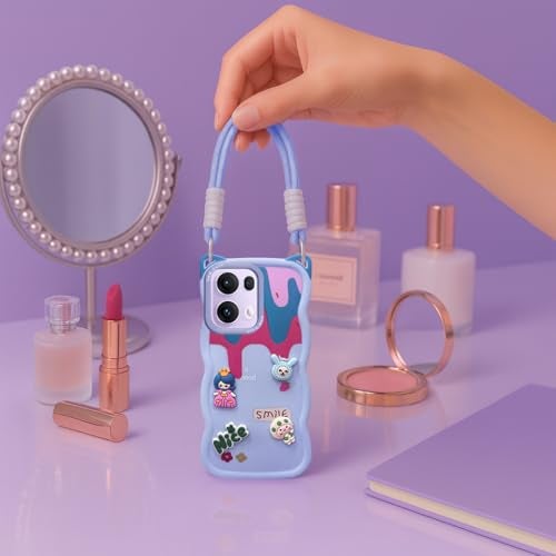 Jkobi Strap Back Case Cover for Oppo Reno13 Pro 5G | Oppo Reno 13 Pro 5G (3D Embossed Figures | Strap Holder | 360* Soft Cushion with Camera Bump) - Image 5