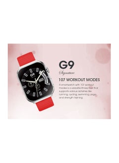 Xcell G9 Signature Unisex Smart Watch, 2.01” HD Display with IP67 Water Proof, Fitness Tracker with 107 Workout Options, 7+ Days Battery with Wireless Charging, Compatible with iOS & Android - Red  - Image 4