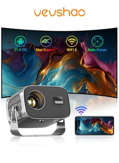 VEVSHAO A12 Mini Projector Android 11.0 Smart WiFi Display Wireless Projector 360° Flexible Angle Built-in 5W Speaker Home Cinema Watch Cartoons for Kids