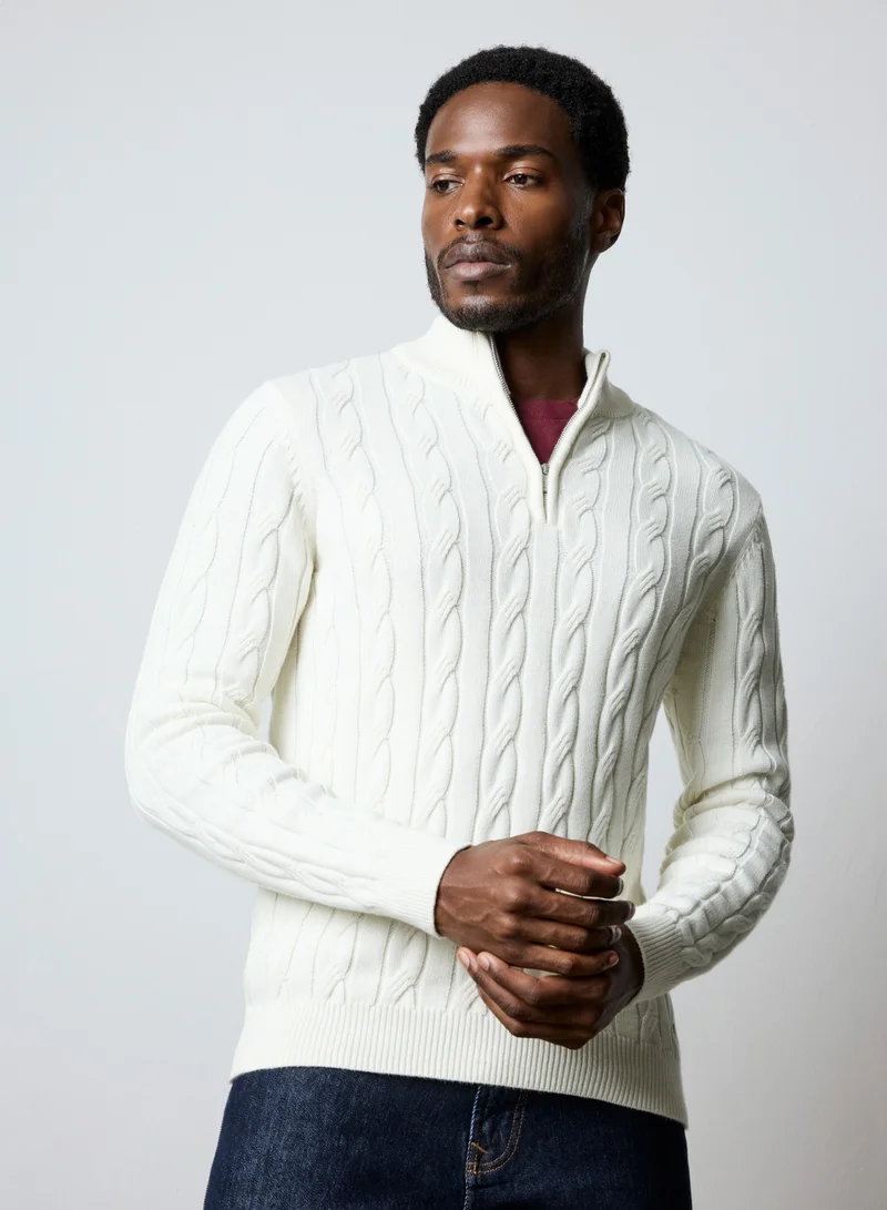 French Connection Half Zip Cable