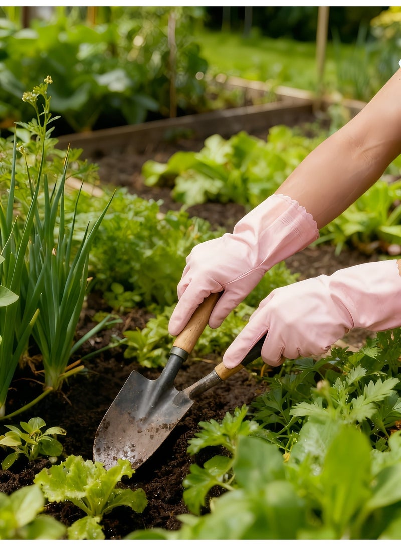 【Household Cleaning Gloves】【Winter S Size Fleece-Lined & Thickened 3-Pack】Length: 30cm, Middle Finger Length: 7cm, suitable for various tasks like washing dishes and household cleaning, affordable price. - Image 4