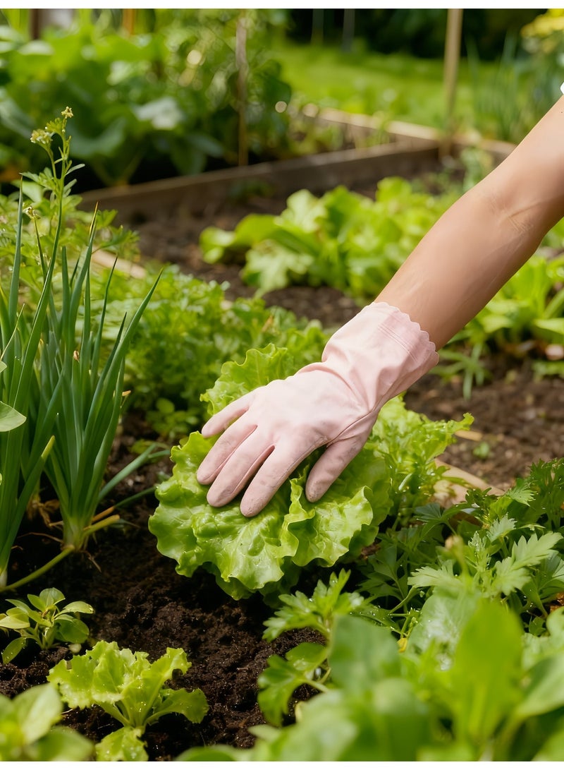 【Household Cleaning Gloves】【Winter S Size Fleece-Lined & Thickened 3-Pack】Length: 30cm, Middle Finger Length: 7cm, suitable for various tasks like washing dishes and household cleaning, affordable price. - Image 3