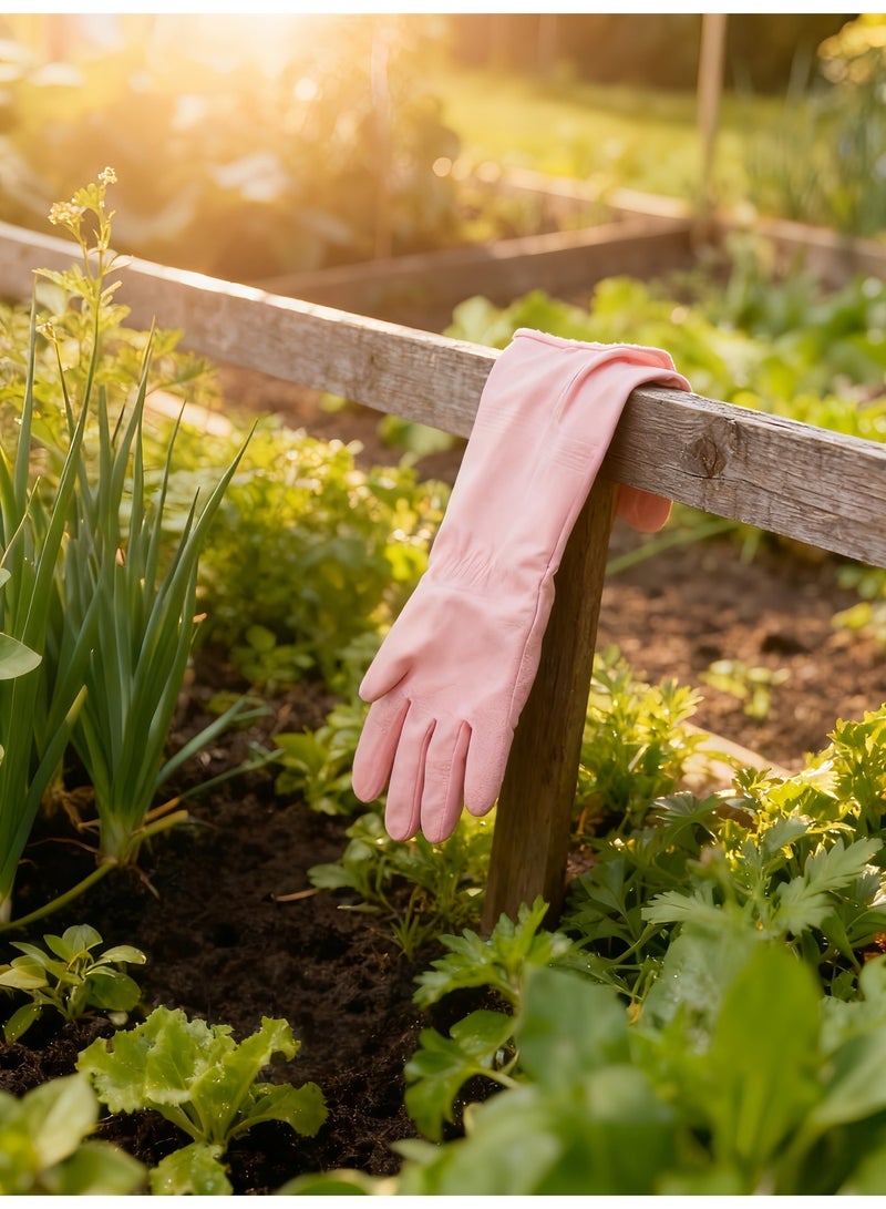 【Household Cleaning Gloves】【Winter S Size Fleece-Lined & Thickened 3-Pack】Length: 30cm, Middle Finger Length: 7cm, suitable for various tasks like washing dishes and household cleaning, affordable price. - Image 5