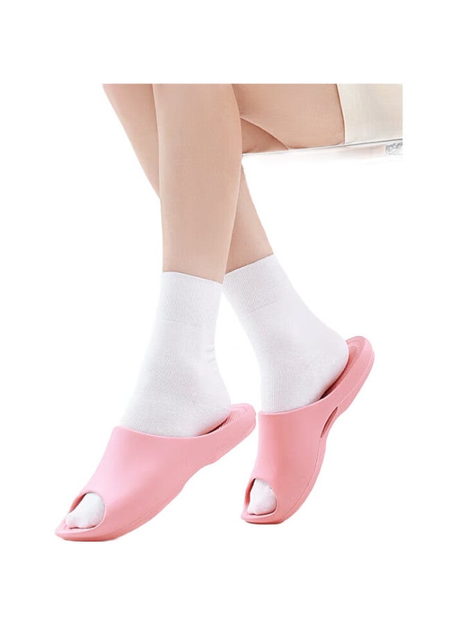 Kenroll Unisex Home Bathroom Anti-Slip Slippers Comfortable Foot Feeling Resilient Soft Slippers Light Camel Color Size 42-43 - Image 3