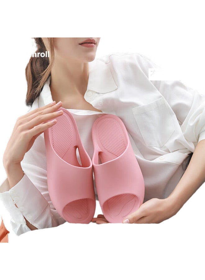 Kenroll Unisex Home Bathroom Anti-Slip Slippers Comfortable Foot Feeling Resilient Soft Slippers Light Camel Color Size 42-43 - Image 2