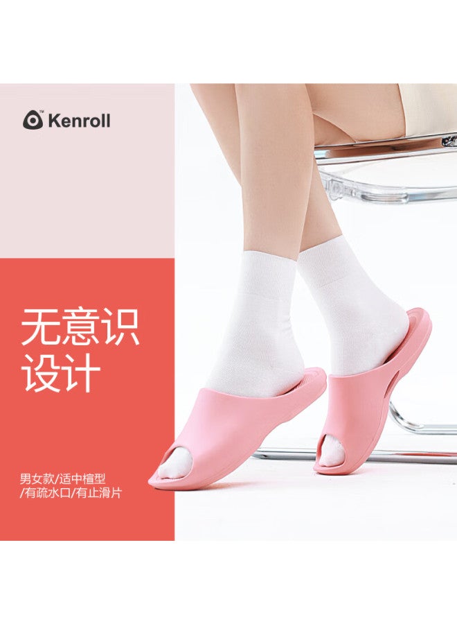 Kenroll Uni Home Bathroom Anti-slip Slippers Comfortable Foot Feeling Resilient Soft Slippers Light Camel Color Size 42-43 - Image 1