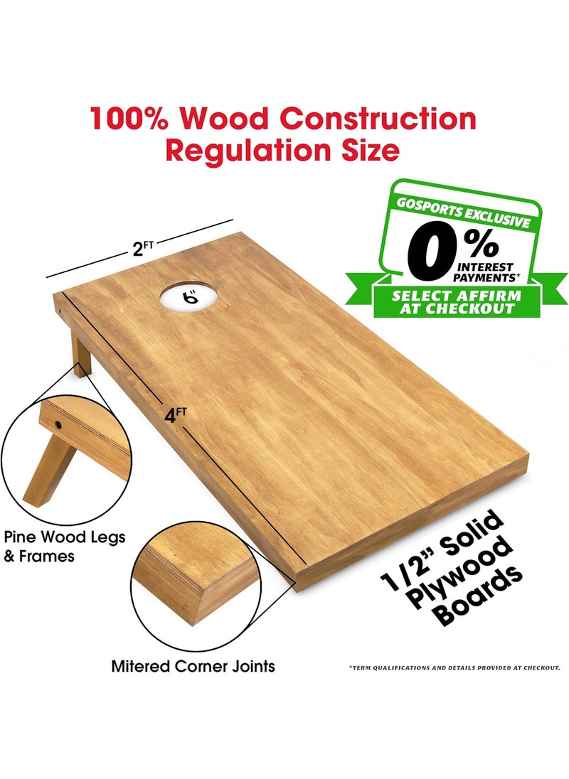 GoSports GoSports 4 ft x 2 ft Regulation Size Wooden Cornhole Boards Set  Includes Carrying Case  Full Regulation Size Bean Bag Toss Boards  - Image 2