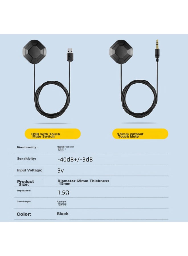 Nintaus Y01a Computer nidirectional Microphone Conference Recording Microphone For Desktop, Laptop, Gaming, Voice, Desktop Condenser Microphone, Network Video Online Cl, Extended Cable 3.5 Version - Image 4
