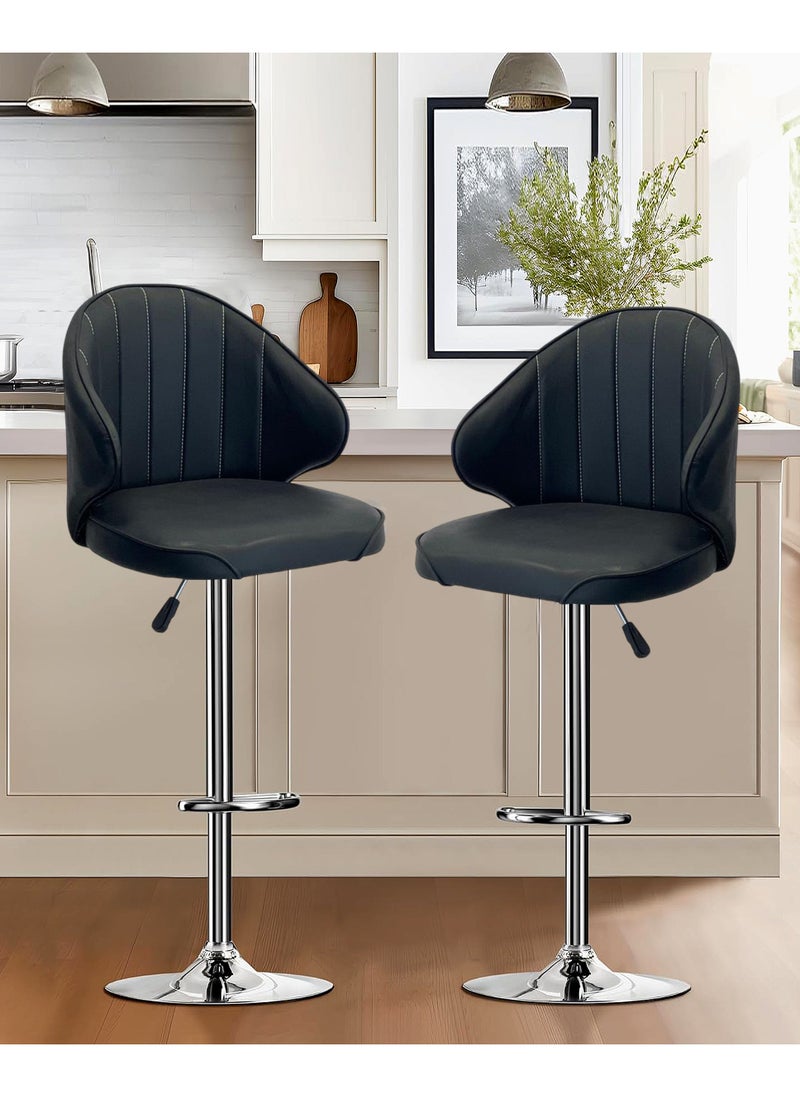 Living - SET OF 2 Modern Adjustable Counter Height Barstools - Image 1