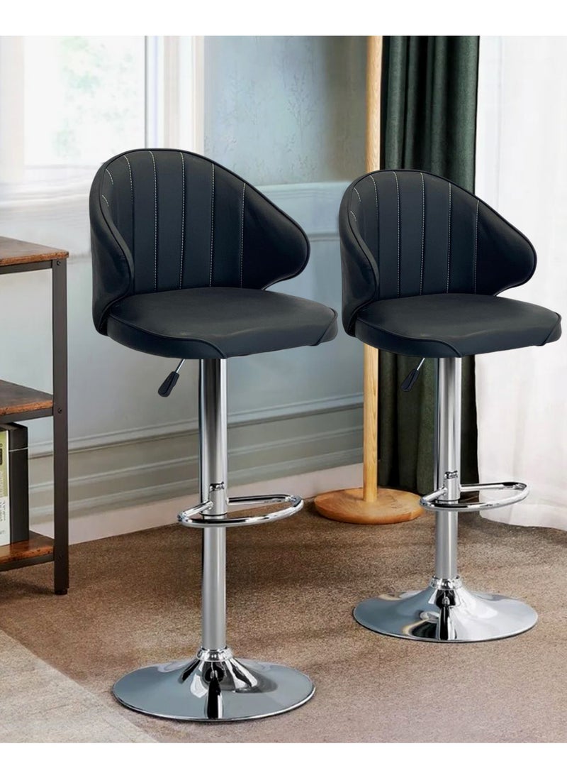 Living - SET OF 2 Modern Adjustable Counter Height Barstools - Image 1
