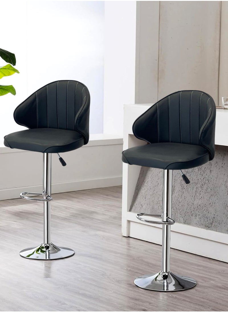 Living - SET OF 2 Modern Adjustable Counter Height Barstools - Image 1