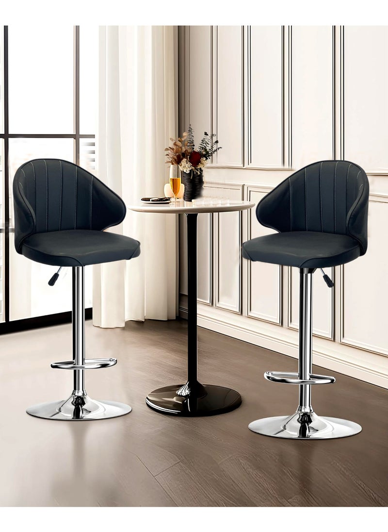 Living - SET OF 2 Modern Adjustable Counter Height Barstools - Image 1