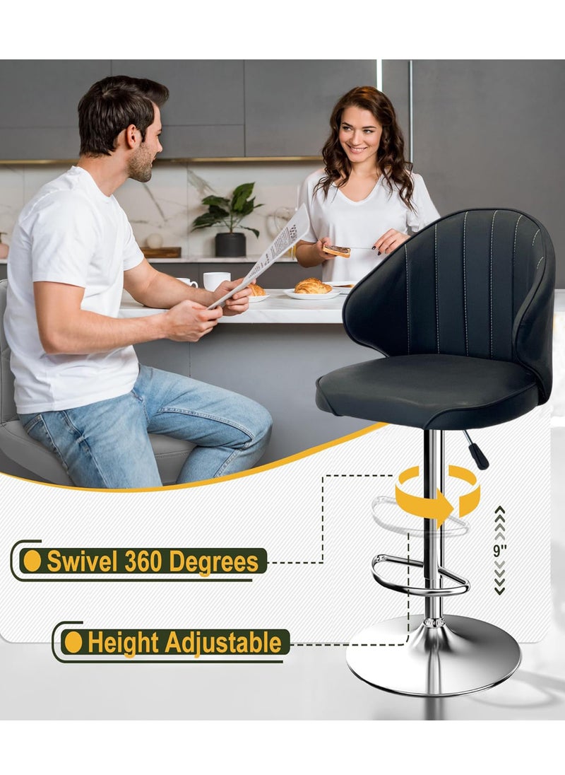 Living - SET OF 2 Modern Adjustable Counter Height Barstools - Image 1