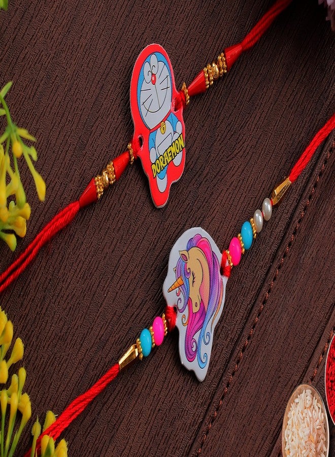 Siddhatva Kids Rakhi set for Brother Set of 2 Cartoon Doraemon Kids Rakhi for Small Brother Bhai Bhaiya Rakshabandhan Rakhee Thread - Image 4