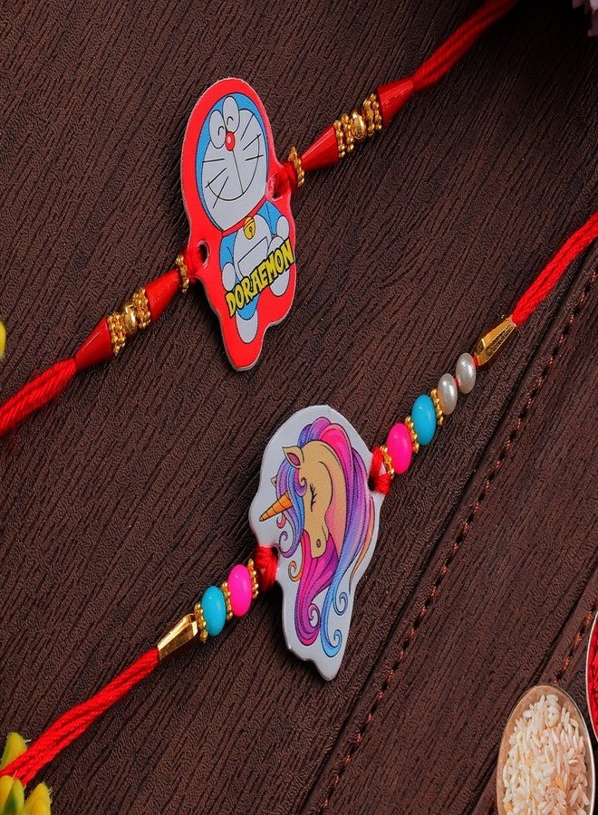 Siddhatva Kids Rakhi set for Brother Set of 2 Cartoon Doraemon Kids Rakhi for Small Brother Bhai Bhaiya Rakshabandhan Rakhee Thread - Image 3