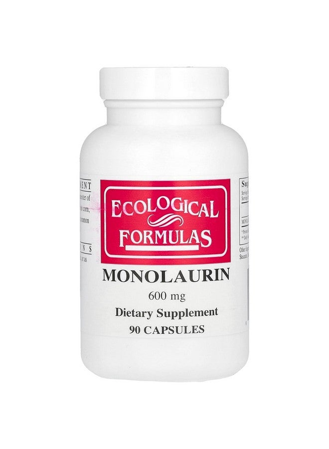 Ecological Formulas Monolaurin 600 mg, Creamy White,Capsule, 90 Count (MONOL-600-90) - Image 1