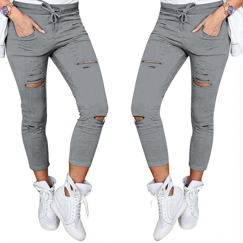 Heavy Duty Durable Women Ripped Pants Black S Size Abrasion Resistant Long Last Use - Image 2