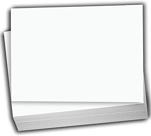 Hamilco Blank Index Cards Flat 5 x 8" Card Stock Heavyweight 100lb Cover White Cardstock Paper - 100 Pack (Bright) - Image 1