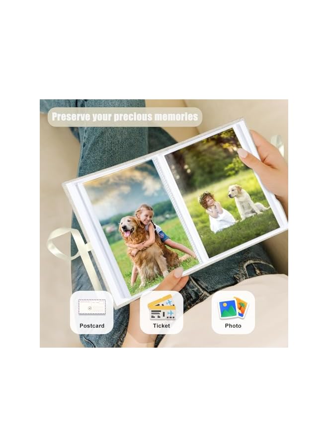 The Bros Linen Photo Album 4x6in, 100 Pockets, Top Loader Vertical Picture Album for Baby, Kids, Family, Wedding, Anniversary, Valentine's, Birthday, Durable Memories Storage (Beige) - Image 3