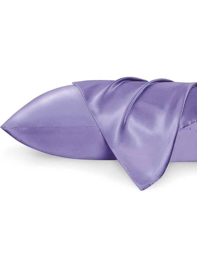 2-Pack Luxurious Mulberry Silk Pillowcases, 25 Momme Satin Weave, Hypoallergenic Solid Color Envelope Closure, Hand Wash Only, Designed for Hair and Skin,120-140gsm - Image 1