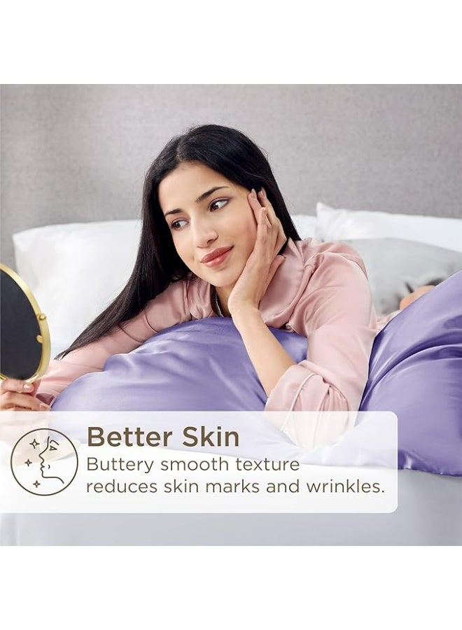 2-Pack Luxurious Mulberry Silk Pillowcases, 25 Momme Satin Weave, Hypoallergenic Solid Color Envelope Closure, Hand Wash Only, Designed for Hair and Skin,120-140gsm - Image 5