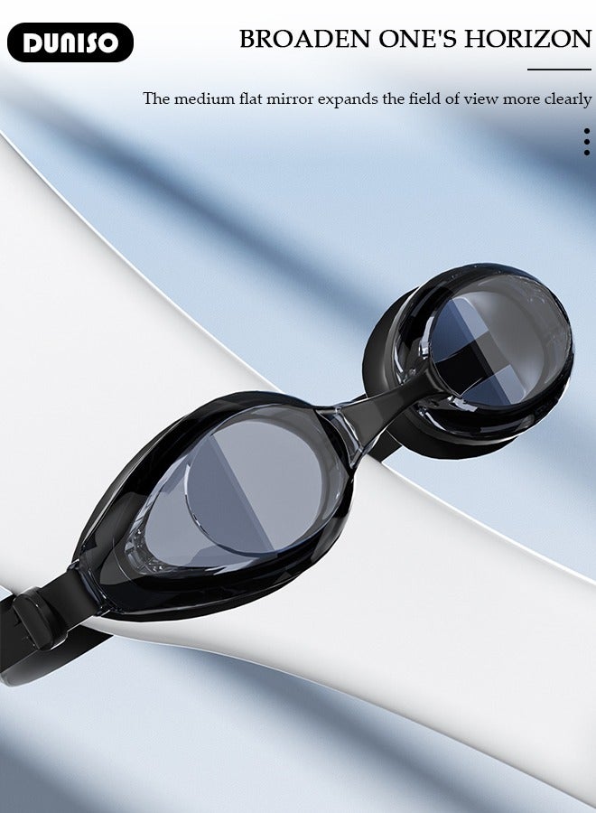 DUNISO نظارات سباحة، عدسات شفافة مقاومة للماء وضد الضباب، نظارات سباحة آمنة وخالية من التسرب مع حماية من الأشعة فوق البنفسجية، إطار سيليكون ناعم مع حزام قابل للتعديل للبالغين من الرجال والنساء - Image 3