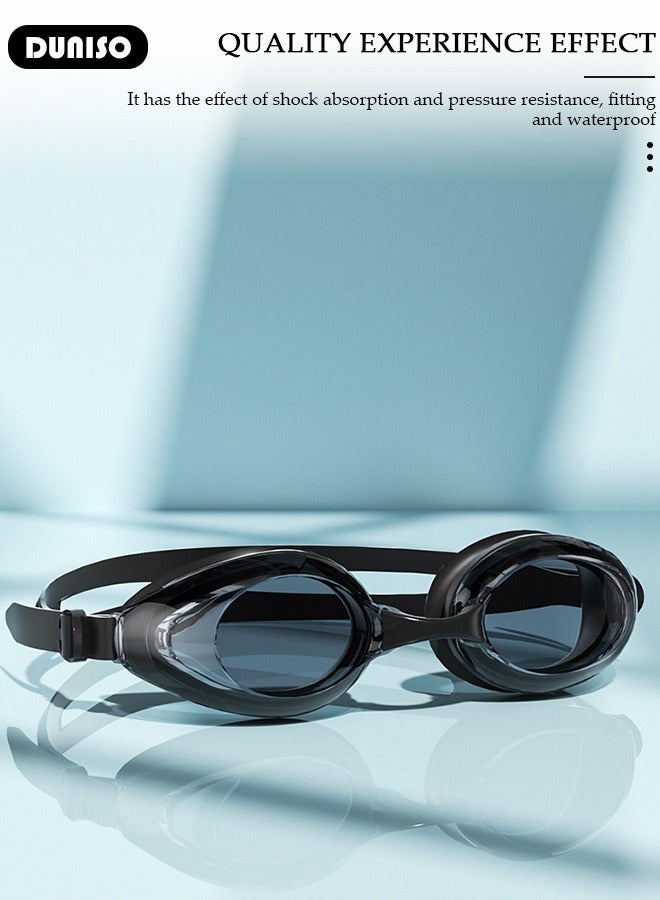 DUNISO نظارات سباحة، عدسات شفافة مقاومة للماء وضد الضباب، نظارات سباحة آمنة وخالية من التسرب مع حماية من الأشعة فوق البنفسجية، إطار سيليكون ناعم مع حزام قابل للتعديل للبالغين من الرجال والنساء - Image 5