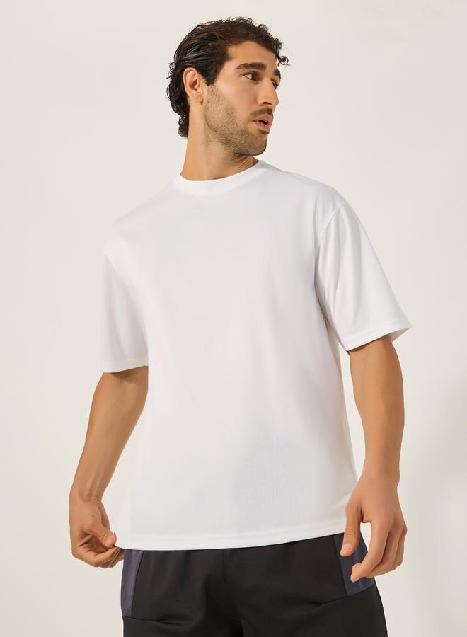 Styli Slogan Print Round Neck Oversized Training T-Shirt  - Image 2