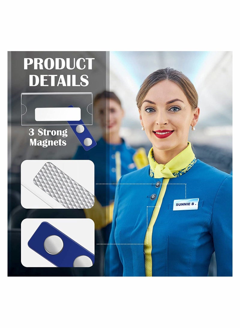 Generic 10 Pack Magnetic Name Badge Holder Magnetic Name Tags Kit with 3 Neodymium Magnets Clear Acrylic Mini Sign Display Holder DIY Name Label for School Business Office Teachers Doctors Waiters - Image 3