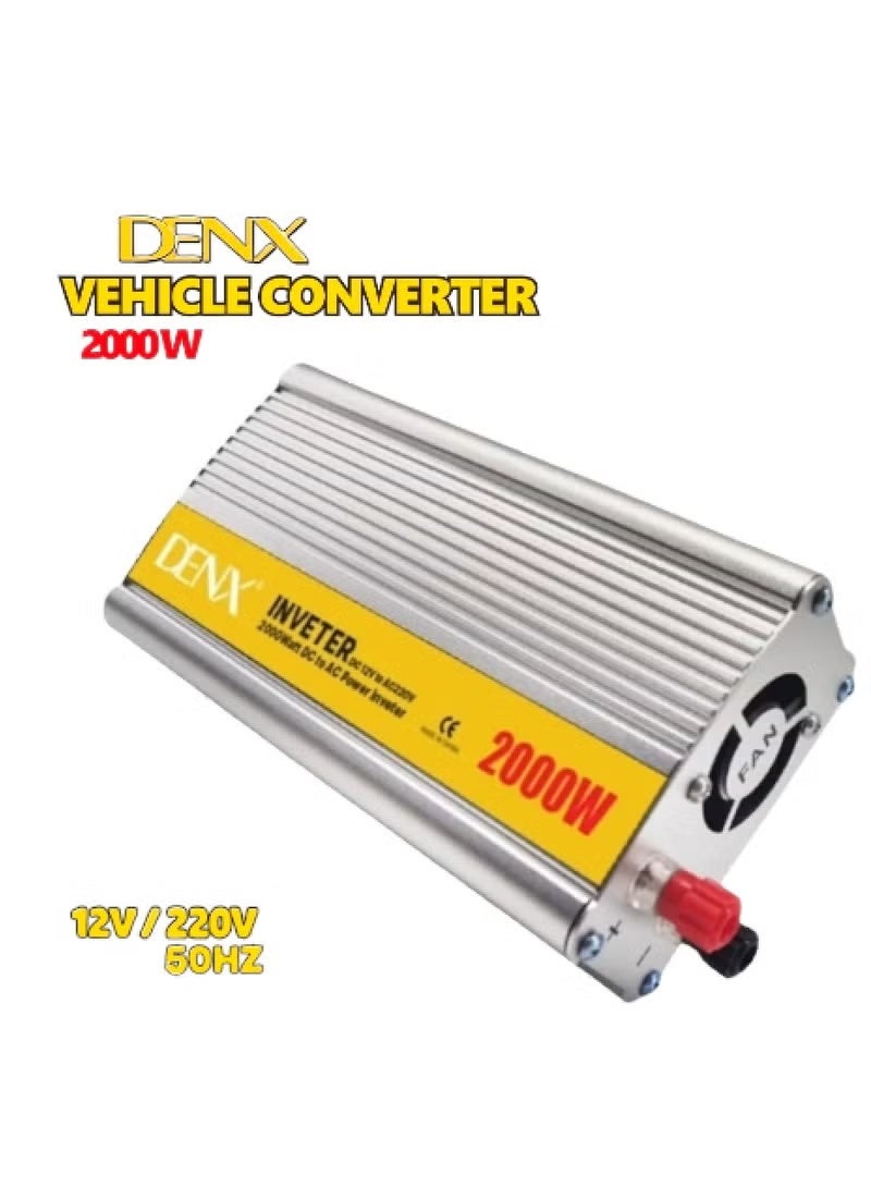 Denx 2000W Car Power Inverter with Fast USB Charging – Portable 220V AC Converter for Electronics, Road Trips, Camping, and Emergency Power Supply - Image 2