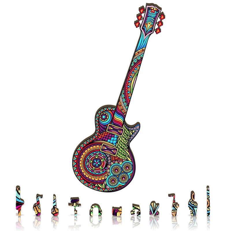 ZenChalet - Unique Guitar Puzzles for Adults 200- Giftable Wood Jigsaw Puzzles Adult - Distinctive Premium Cool Puzzle Gifts, Cool Puzzle Brain Teaser - Rompe Cabezas Adultos 200 - Image 1