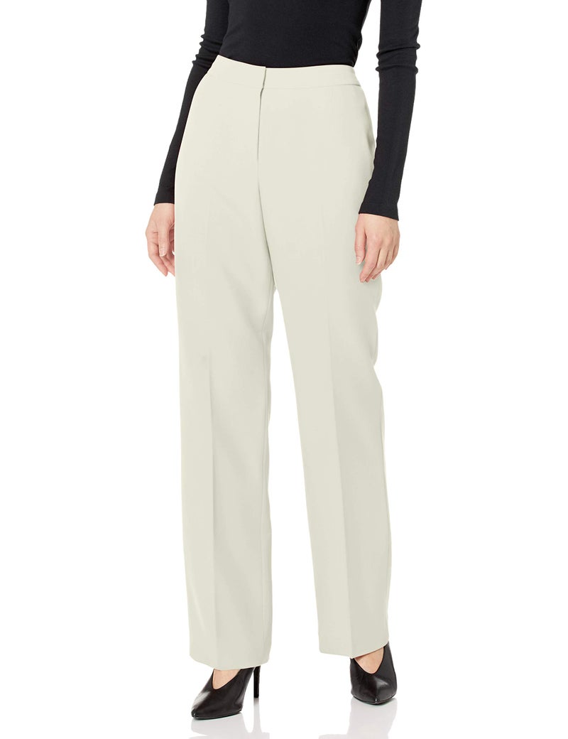 Kasper Women's Stretch Crepe Trouser Pant, Vanilla Ice, 10