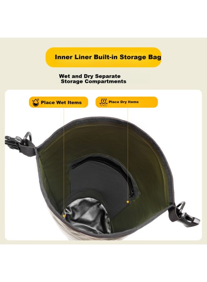 Alpint Mountain Waterproof Multifunctional Backpack With Wet And Dry Separation For Outdoor Diving Snorkeling Swimming Creek Hiking Rafting - Image 3