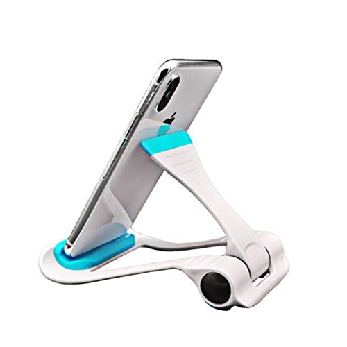 EYUVAA LABEL 2 in 1 Models Adjustable Universal Foldable Cell Phone Tabletop Stand Tablet Stand, Multi angle Mobile Phone Holder & Mobile Stand for Table and Bed (White) - Image 1
