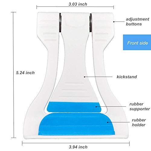 EYUVAA LABEL 2 in 1 Models Adjustable Universal Foldable Cell Phone Tabletop Stand Tablet Stand, Multi angle Mobile Phone Holder & Mobile Stand for Table and Bed (White) - Image 2