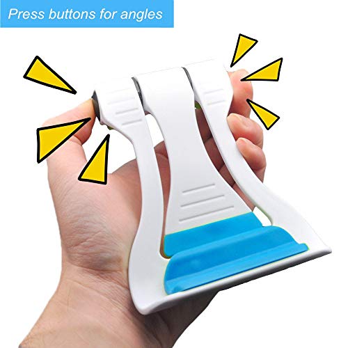 EYUVAA LABEL 2 in 1 Models Adjustable Universal Foldable Cell Phone Tabletop Stand Tablet Stand, Multi angle Mobile Phone Holder & Mobile Stand for Table and Bed (White) - Image 4