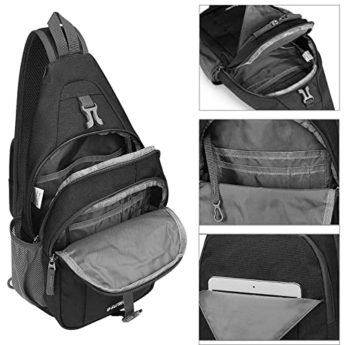 G4Free Sling Bag RFID Blocking Sling Backpack Crossbody Chest Bag Daypack for Hiking Travel(Black) - Image 5