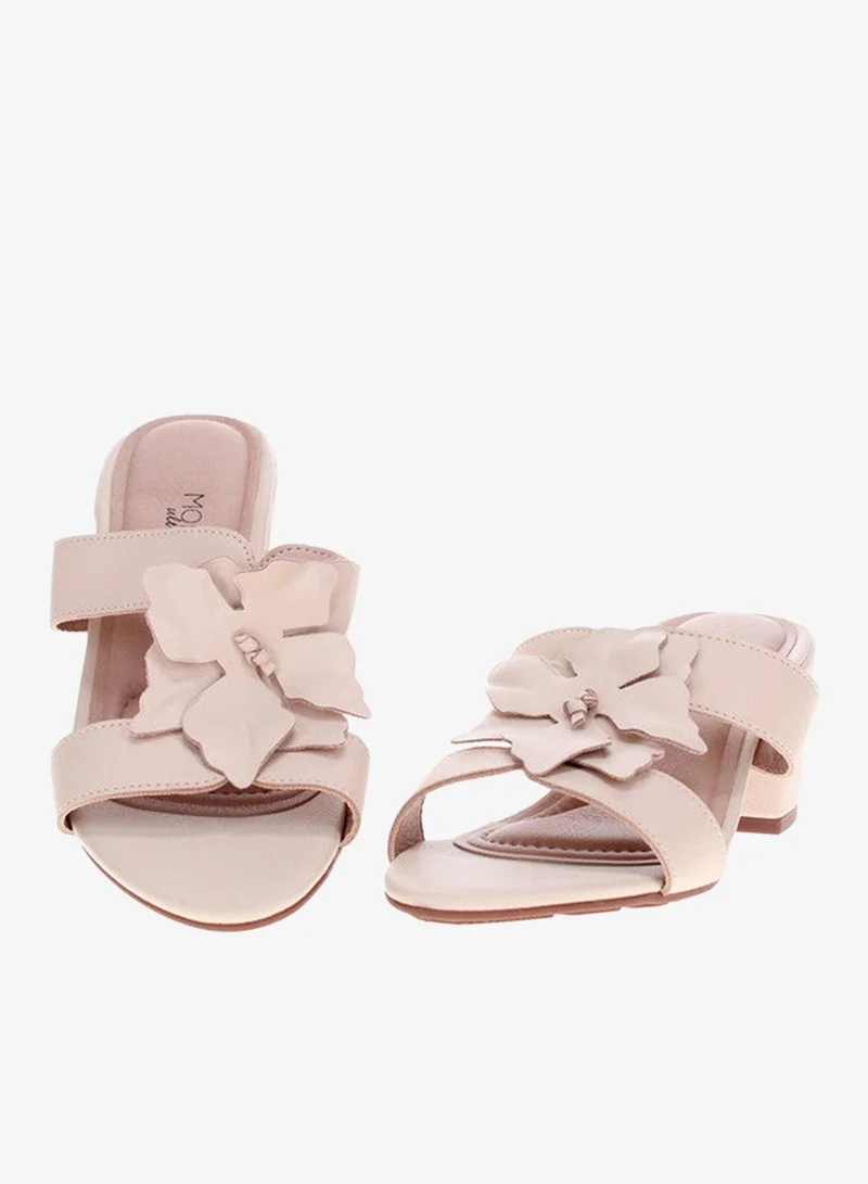 Modare Beige Mid Heels Sandals for Women – Sling Back Heel Sandals for Girls with Ankle Strap for Women | Best Price UAE