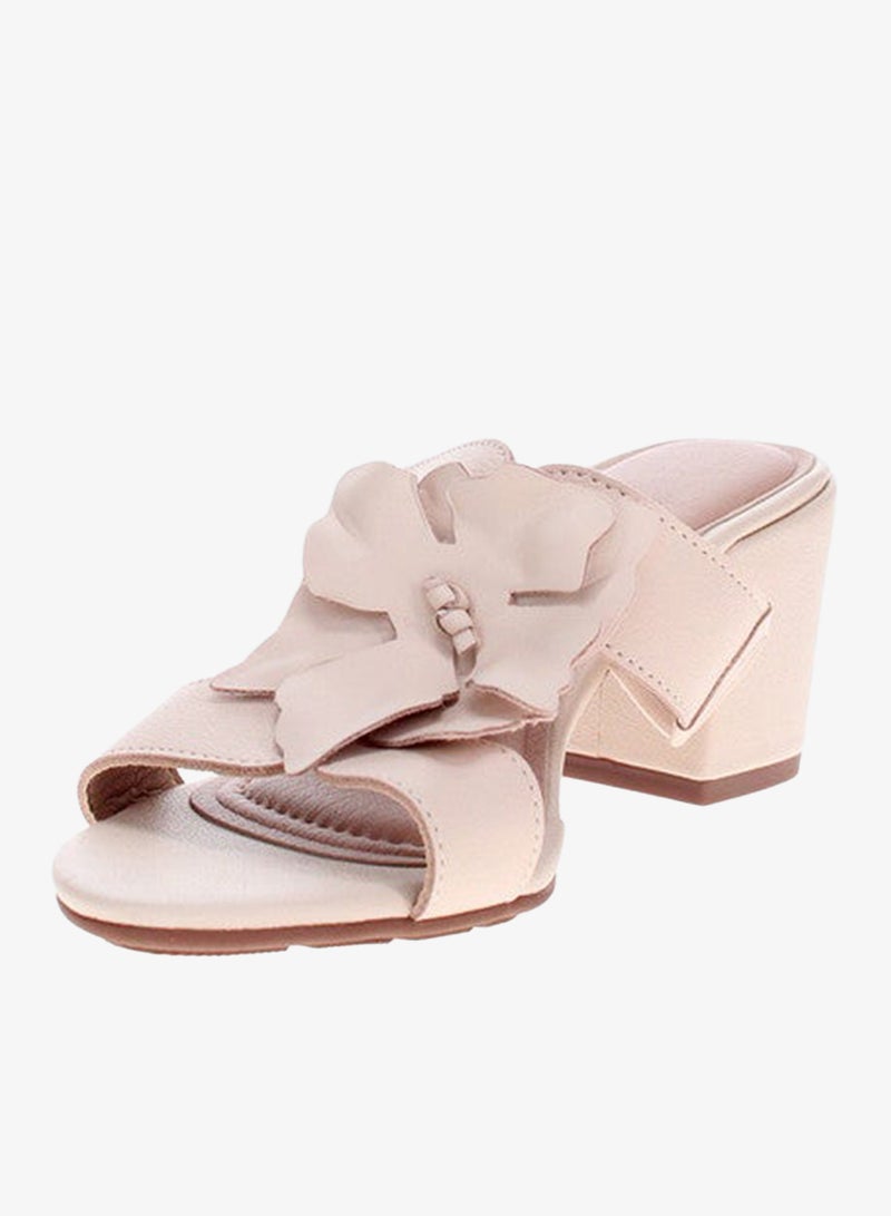 مودار صنادل بكعب متوسط للنساء - صنادل بكعب مفتوح من الخلف للبنات مع رباط للكاحل - Image 2