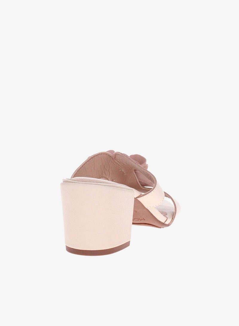 مودار صنادل بكعب متوسط للنساء - صنادل بكعب مفتوح من الخلف للبنات مع رباط للكاحل - Image 3