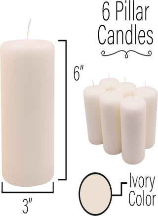 Upper Midland Products 6 Ivory Pillar Candles, 3X6 In Tall Plain Large Unscented Pillar Candles - pzsku/Z03D06C33BB50BD23772CZ/45/_/1716560824/71a15422-e543-4abf-ae9d-3cd79fc576f5