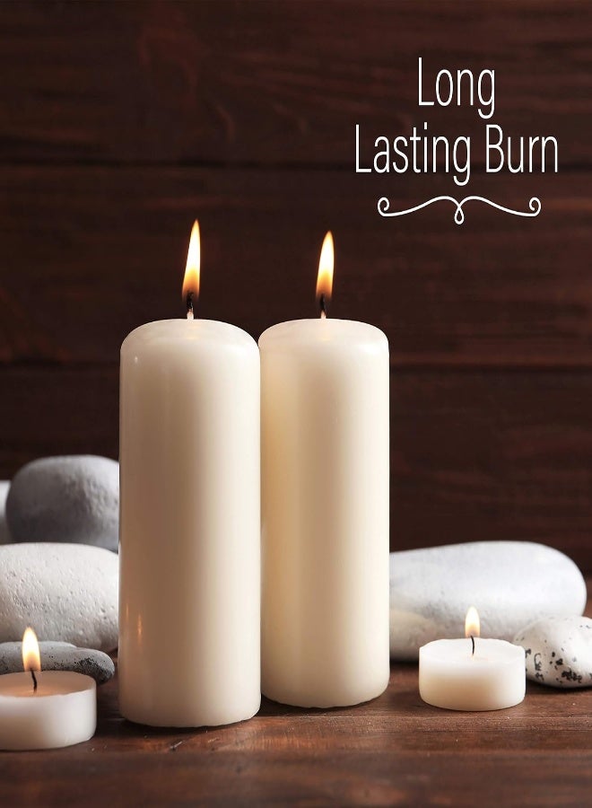 Upper Midland Products 6 Ivory Pillar Candles, 3X6 In Tall Plain Large Unscented Pillar Candles