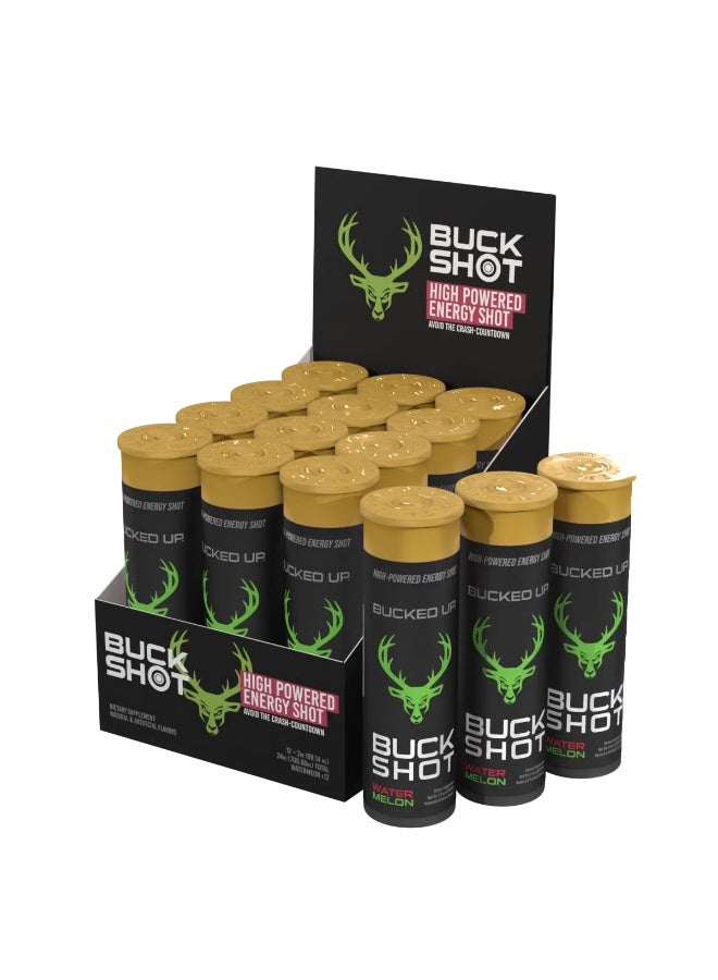 Bucked Up Buck Shot Energy Shot a“ Clean Energy & Focus (60ml) Watermelon Flavor - Image 1